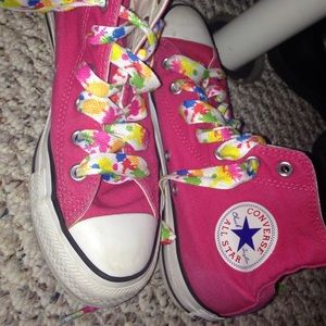 Hot Pink Hightop Converse Sneakers