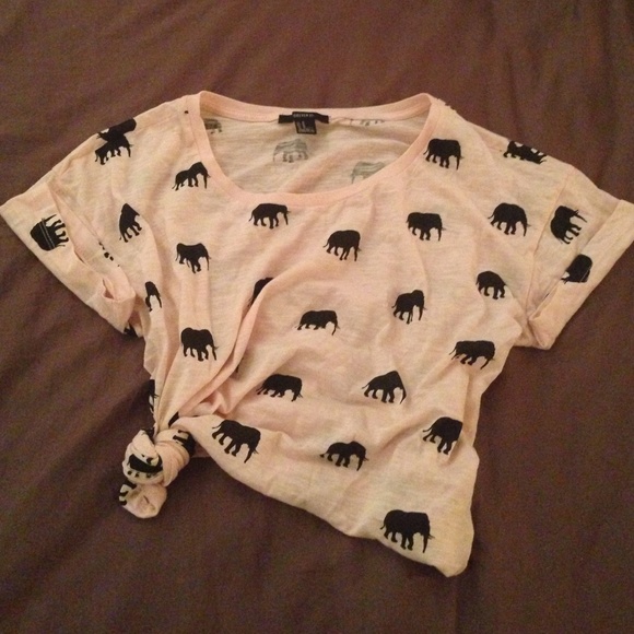 Pink Elephant print tee