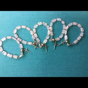 Sterling & Rose Quartz Rosary Bracelets LOT OF 5