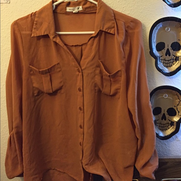 button up long sleeve brown women