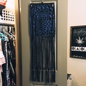 Tribal, fringe skirt