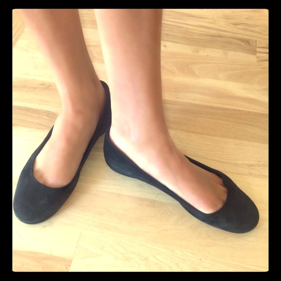 Manolo Blahnik black suede ballet flats