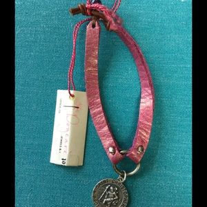 Dogeared SS St.Christopher Medal Bracelet Purple