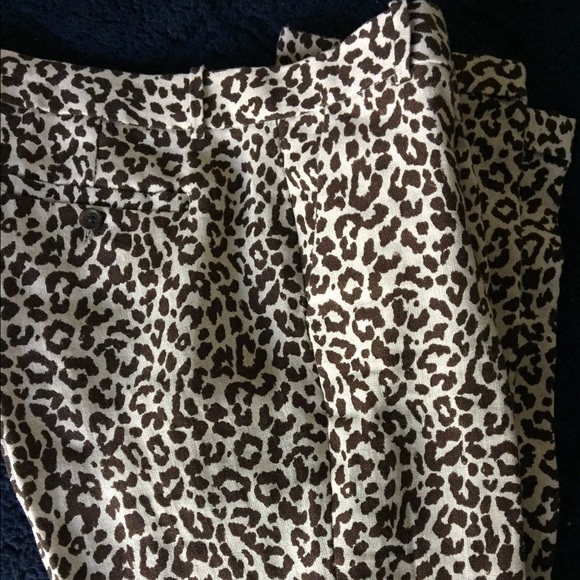 J. Crew cafe Capri leopard print pants