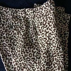 J. Crew cafe Capri leopard print pants