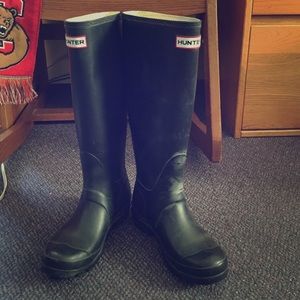 🎀Black matte tall hunter boots