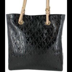 Michael Kors black patient leather purse