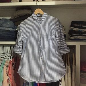 Zara striped button down shirt. 💙