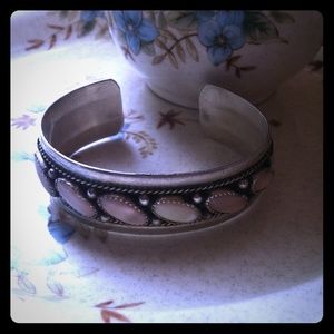 Sterling and mother of pearl cuff