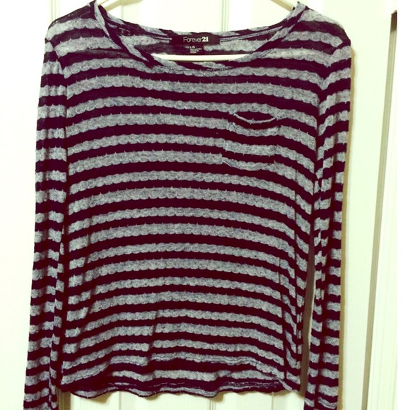 Striped long sleeve top