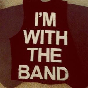 I'm with the band black crop tank top