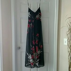 Black floral print dress
