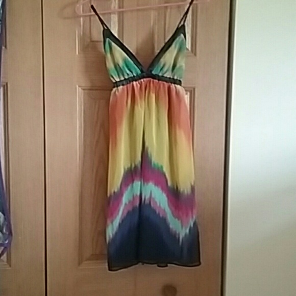 Chiffon, watercolor design sexy party dress