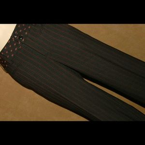 Nwt Nanette Lepore Teddy Boy Black Pinstripe Pant