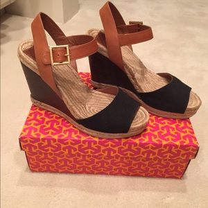 Tory Burch wood wedge espadrilles. REDUCED!!!!!!!