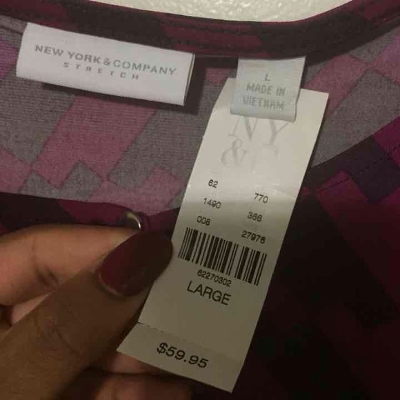 Houndstooth two shades of purple dress - Picture 2 of 3