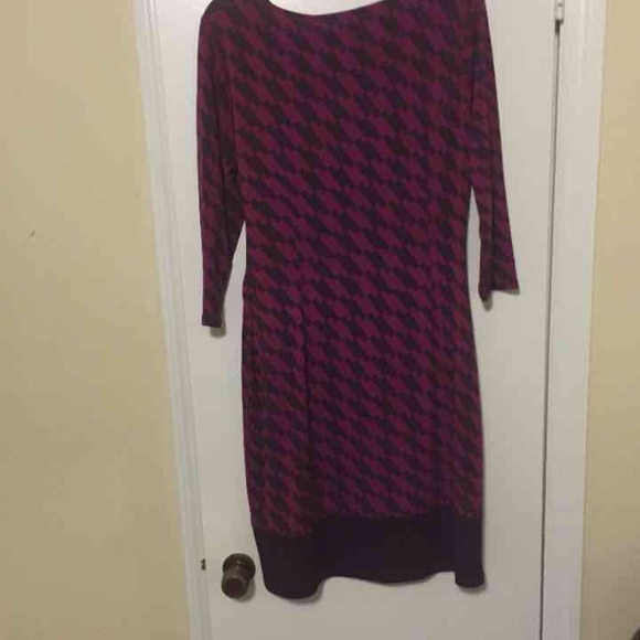 Houndstooth two shades of purple dress - Picture 3 of 3