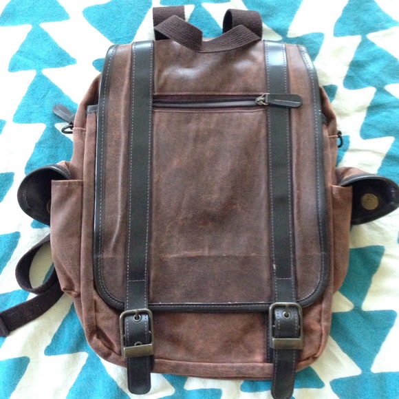 Brown suede backpack
