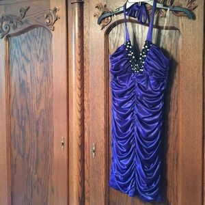 Charlotte Russe City Triangles Purple Halter Dress