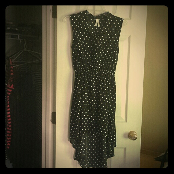 Button down collared polka dot dress
