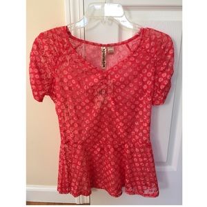 Red Lacey Never worn shirt!