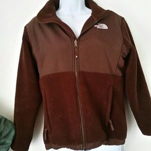 North face brown fleece jacket