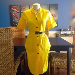 Mod style yellow vintage dress
