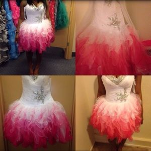 Pink and white dress