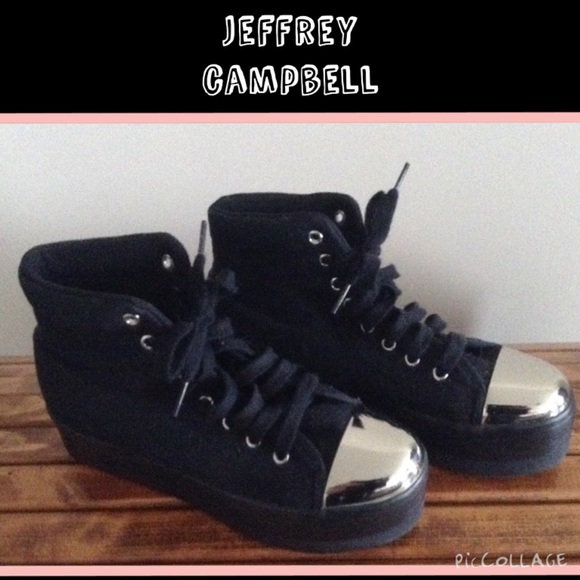 Jeffrey Campbell PLAY high top black canvas shoes