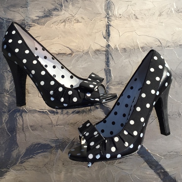Betseyville Polka Dot Pumps Peep Toe