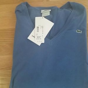 Lacoste  v neck long sleeve cotton sweater