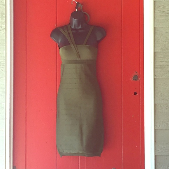 Versace tight olive green dress