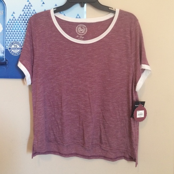 SO Tops - New with tags burgundy and white top!