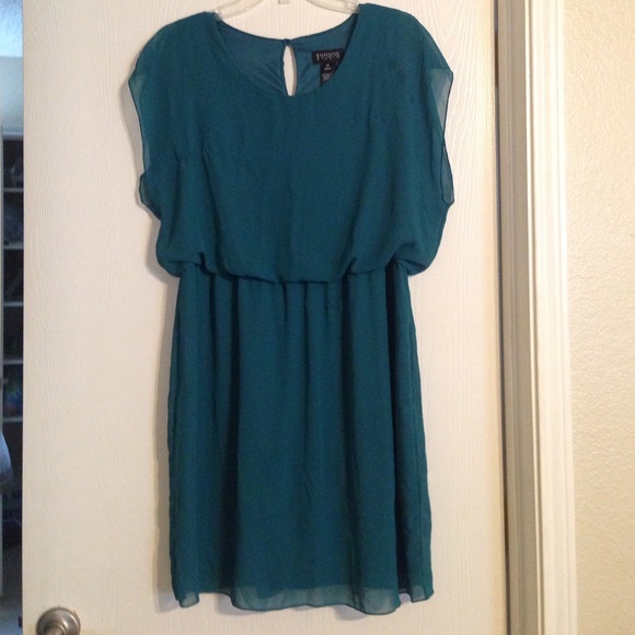 Teal flowy dress