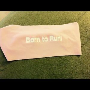Bondi Band  pink "born to run" wicking headband