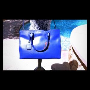 Ralph Lauren Double Zip Satchel, Cobalt Blue