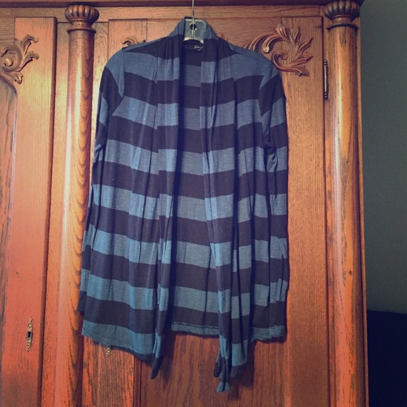 Forever 21 Blue and Black striped Cardigan