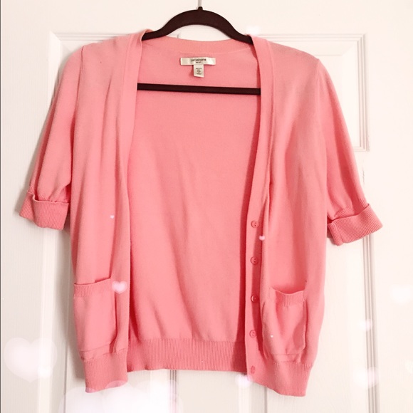 Liz Claiborne short sleeve cardigan pink