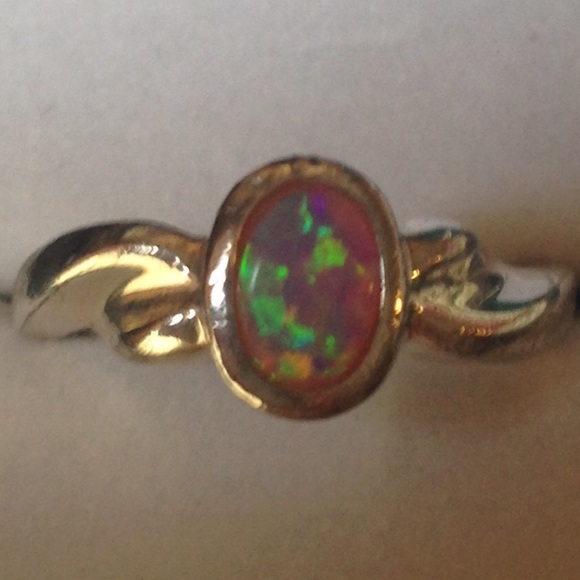Pink opal silver ring .925. Size 8.5 - Picture 1 of 3