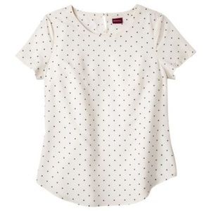 Merona cream polka dot silky tee shirt