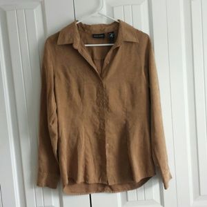 Suede feel button down shirt