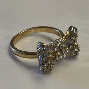 Kate Spade Crystal Bow Ring Size 7