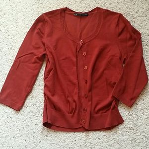 Dark red/rust color cardigan
