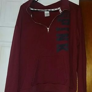 PINK Maroon half zip hoodie