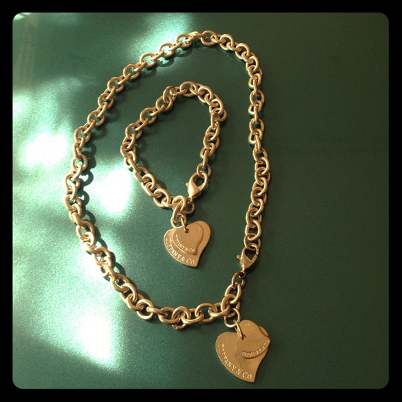 Tiffany&Co Silver Vintage Heart Tag Chain Set