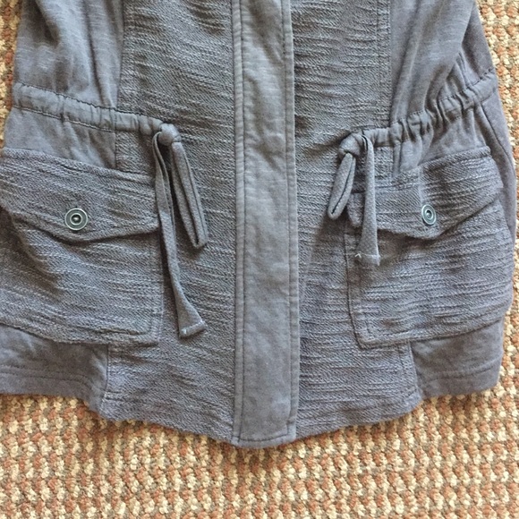 Dark gray , cinched waist, zip-up jacket - Picture 2 of 4