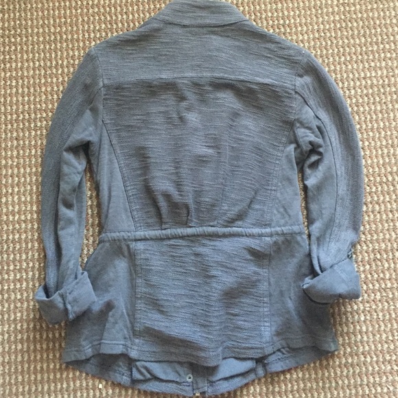 Dark gray , cinched waist, zip-up jacket - Picture 4 of 4