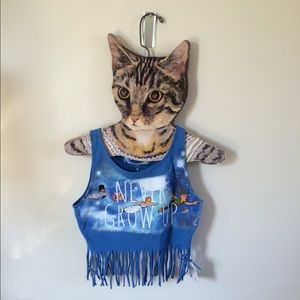 🆕 NWT Peter Pan never grow up crop top w/ fringe