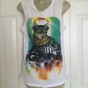 DJ Cat muscle tee