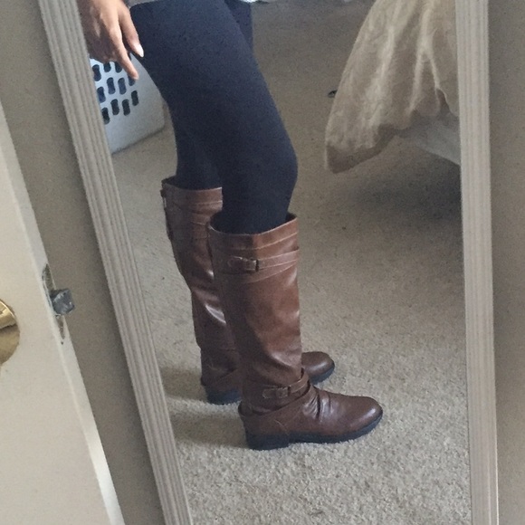 Cognac Madden Girl Riding Boots